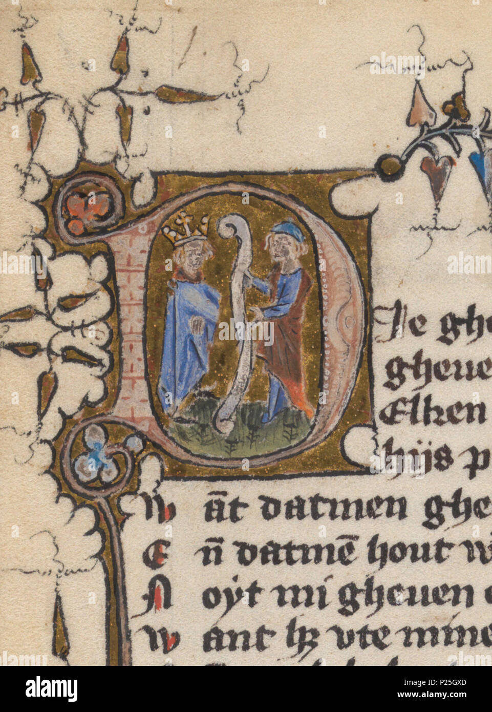 . Historiated mostrando iniziale Alexander e Aristotele . Illuminazione medievale mostra Alexander e Aristotele. Questo iniziale historiated è parte del die heimelicheit der heimelicheden da Jacob van Maerlant. Essa è contenuta in [[:c:File:|folium 061v]] del manoscritto KB 76 e 5. Informazioni associate da Iconclass (storia di) Alessandro il Grande (grande) 98B(Alessandro il Grande)) script roman; script basati sull'alfabeto romano (d) (49L12(D)) Historiated iniziale (49L171) Aristotele (98B(Aristotele) . circa 1374 15 Alexander e Aristotele - Heimelicheit der heimelicheden - KB 76 e 5, folium Foto Stock