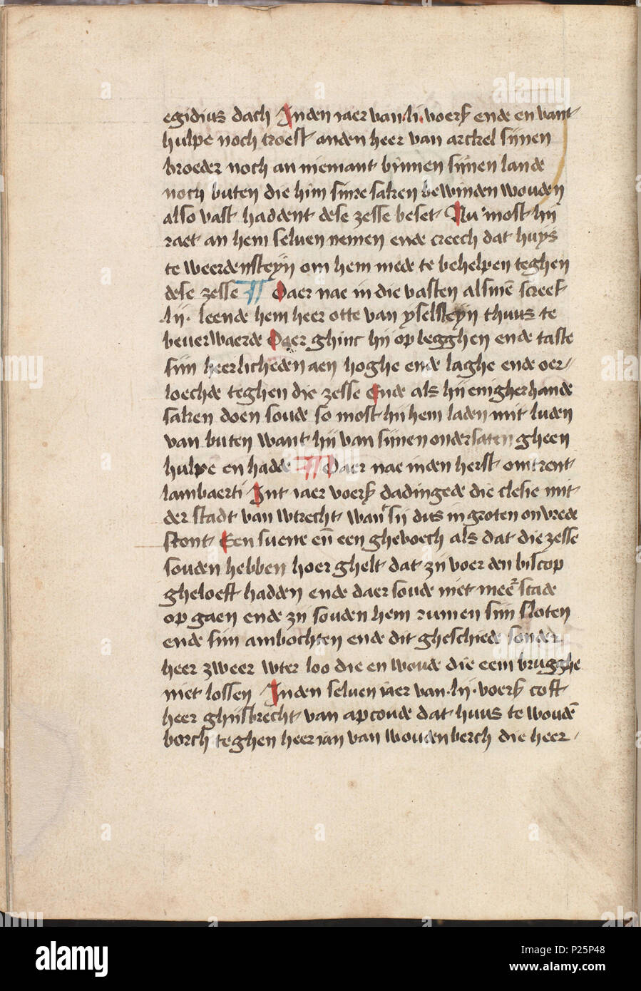 . Kattendijkekroniek - Die historie di morire cronicke van Hollant, van Zeelant ende van Vrieslant ende van den stichte van Uutrecht ende van veel landen die uomini hierna nomen sal - KB KW 1900 A 008, folium 322v . Folium 322v dal Kattendijkekroniek (ca. 1491) dalla collezione della Biblioteca nazionale dei Paesi Bassi. Tra il 1491 e il 1493 163 Kattendijkekroniek (ca. 1491) - KB KW 1900 A 008, folium 322v Foto Stock