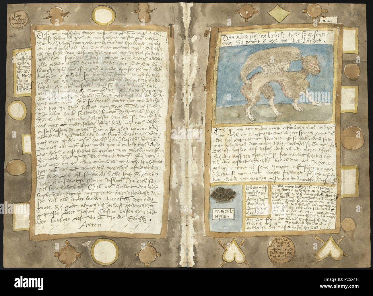 7 Adriaen Coenen's Visboeck - KB 78 E 54 - folio 225v (sinistra) e 226R (destra) Foto Stock