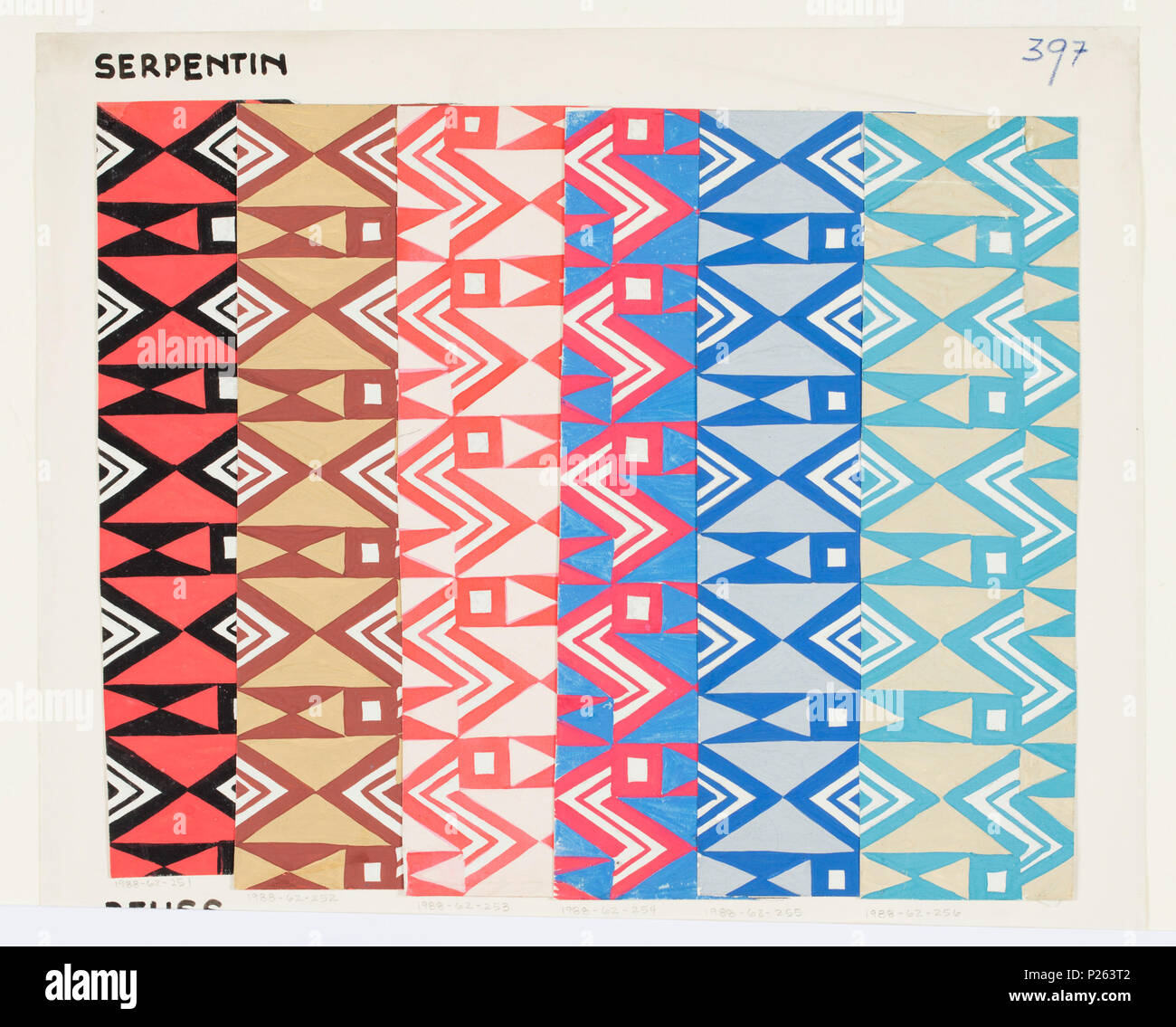 111 Disegno, Design Tessile- Serpentin (serpentino), 1910-15 (CH) 18630191-3 Foto Stock