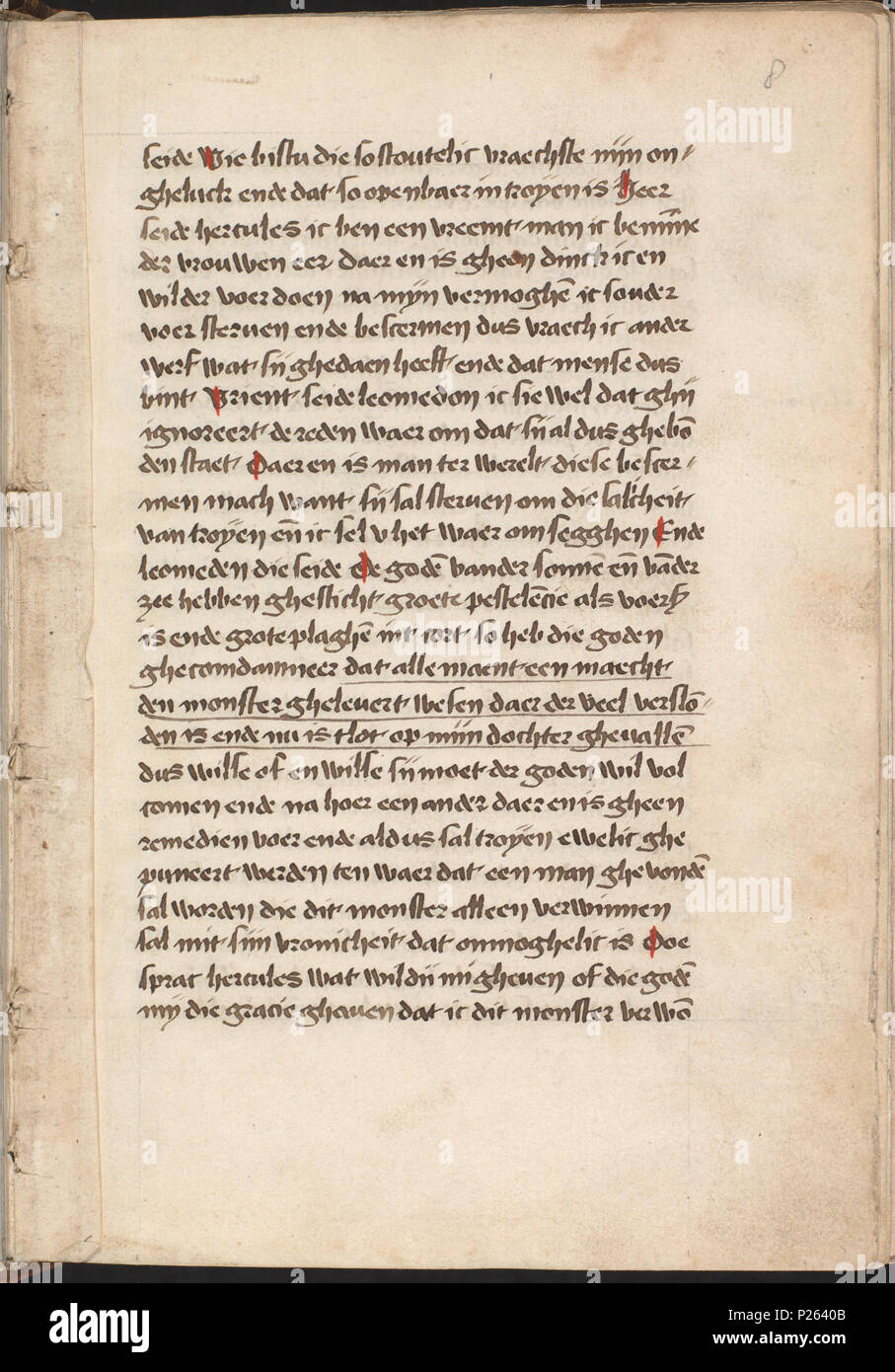 . Kattendijkekroniek - Die historie di morire cronicke van Hollant, van Zeelant ende van Vrieslant ende van den stichte van Uutrecht ende van veel landen die uomini hierna nomen sal - KB KW 1900 A 008, folium 008r . Folium 008r dal Kattendijkekroniek (ca. 1491) dalla collezione della Biblioteca nazionale dei Paesi Bassi. Tra il 1491 e il 1493 integraal 160 Kattendijkekroniek (ca. 1491) - KB KW 1900 A 008, folium 008r Foto Stock