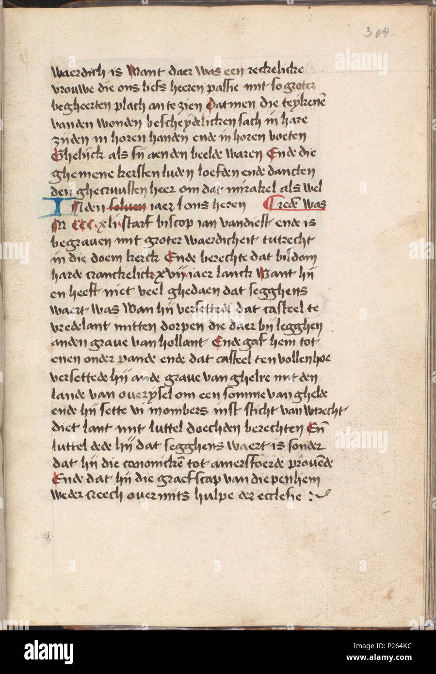 . Kattendijkekroniek - Die historie di morire cronicke van Hollant, van Zeelant ende van Vrieslant ende van den stichte van Uutrecht ende van veel landen die uomini hierna nomen sal - KB KW 1900 A 008, folium 304r . Folium 304r dal Kattendijkekroniek (ca. 1491) dalla collezione della Biblioteca nazionale dei Paesi Bassi. Tra il 1491 e il 1493 integraal 163 Kattendijkekroniek (ca. 1491) - KB KW 1900 A 008, folium 304r Foto Stock