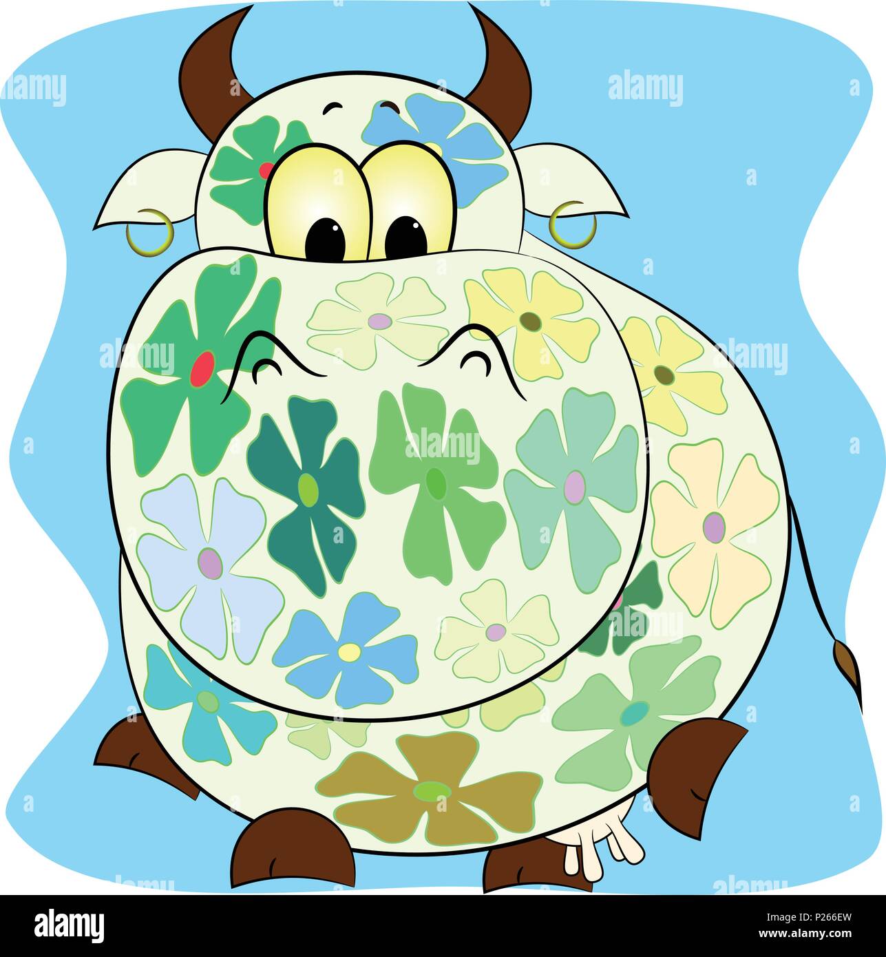 Cow cartoon vettore colorati Illustrazione Vettoriale
