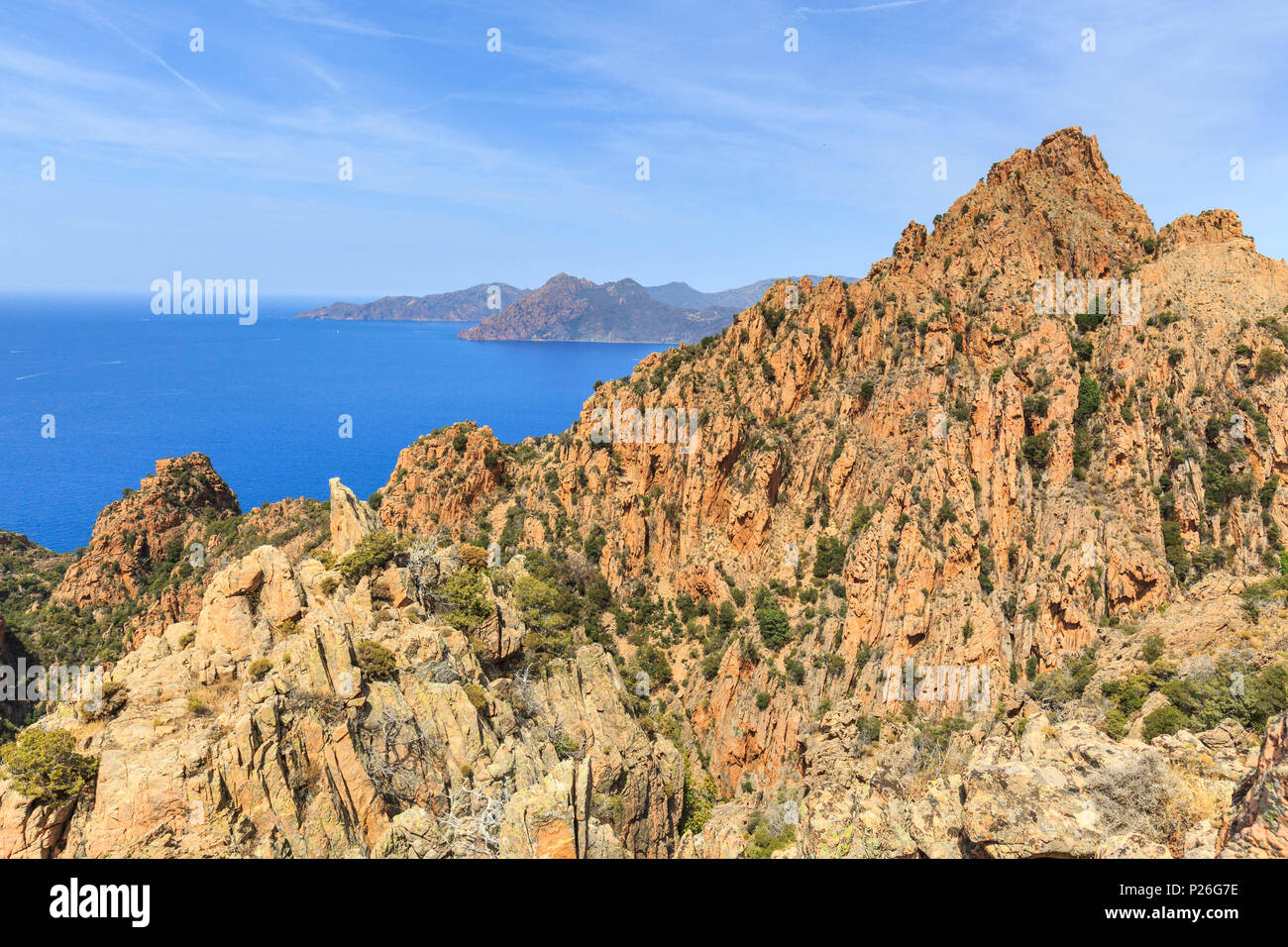 Calanchi di Piana (les calanques de Piana), il golfo di Porto, Sud Corsica, Francia Foto Stock