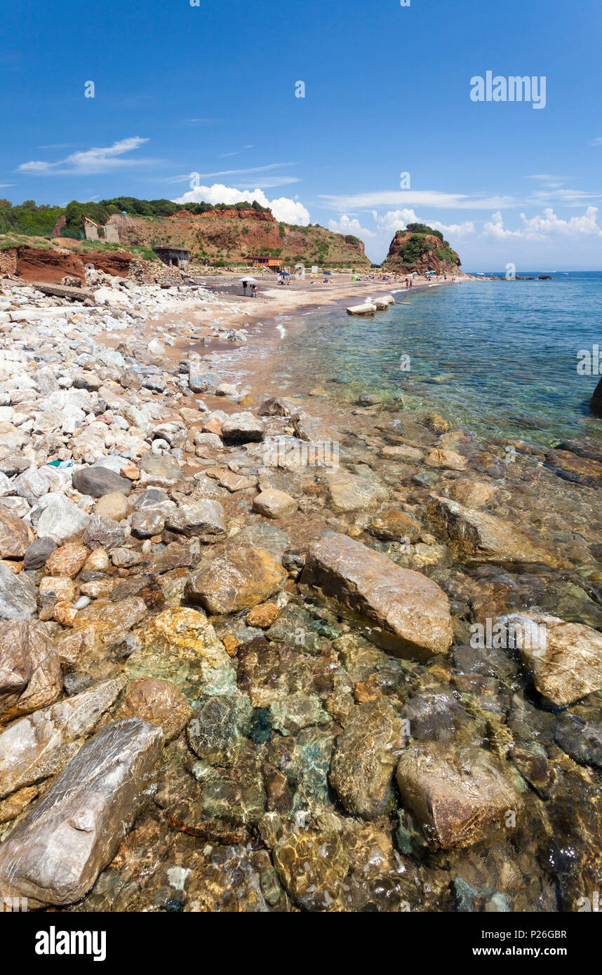 Il mare turchese, Cala Seregola, Capo Pero, Isola d'Elba, Provincia di Livorno, Toscana, Italia Foto Stock