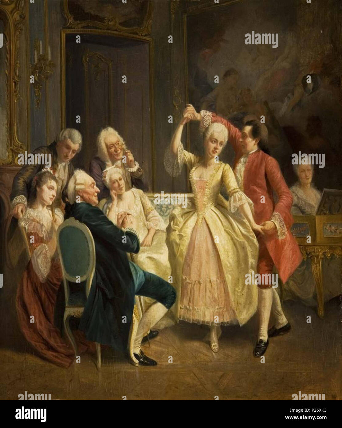 . Inglese: Rococo scena dance . dal 1919. Agosto Hermann Knoop (1856-1919) 25 agosto Hermann Knoop Dance Foto Stock