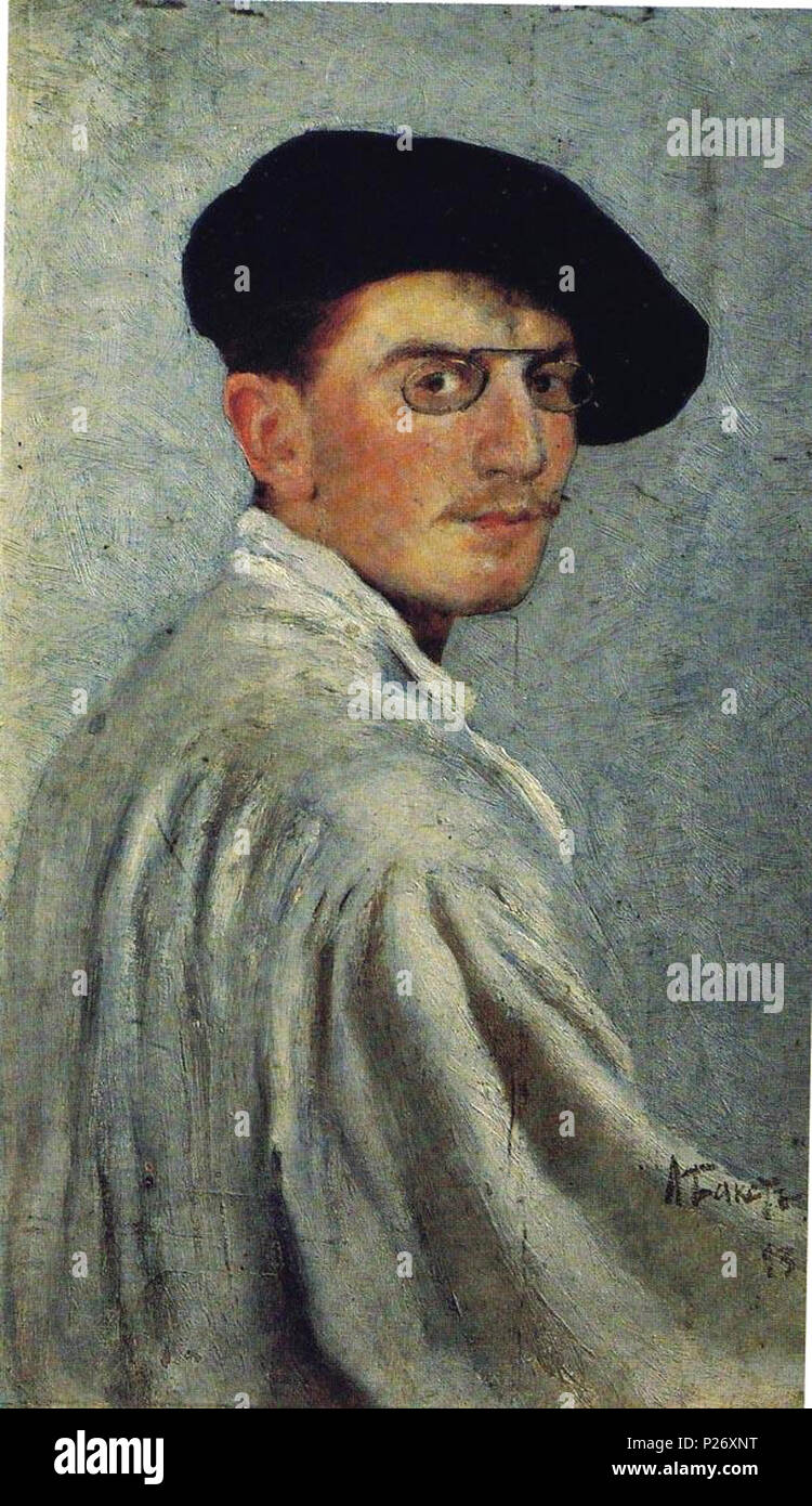 . Ritratto di auto. 1893 25 Bakst self Foto Stock