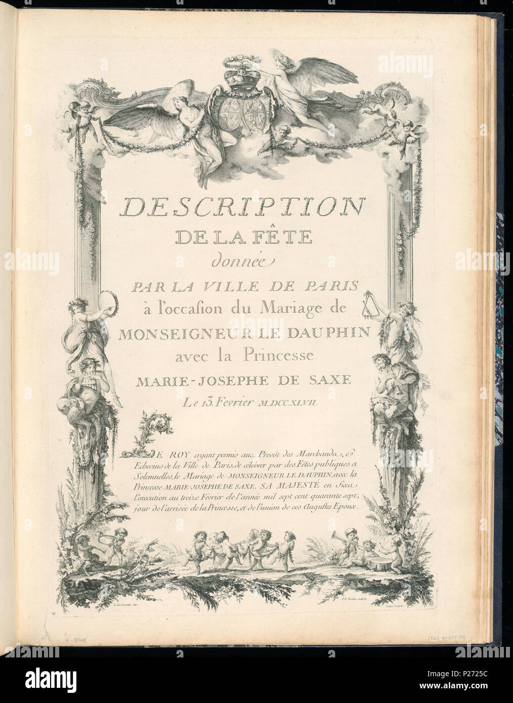 . Inglese: legato Stampa (Francia) . Inglese: pagina di testo con bordo elaborate decorazioni, stampato sul recto e verso. I numeri di accessione per pagine con testo erano assegnati a lungo dopo che le pagine con le immagini incise era stata stabilita. La sequenza per le successive pagine di testo sono come segue: pagine di testo 1921-6-207-31/35, dopo incisione 1921-6-207-2 pagine di testo 1921-6-207-36/38, dopo incisione 1921-6-207-3 pagine di testo 1921-6-207-39, dopo incisione 1921-6-207-22 pagine di testo 1921-6-207-40/45, dopo incisione 1921-6-207-23 . prima del 1921 (acquisita data) 42 vincolato stampare (Francia) (CH) 18736189 Foto Stock