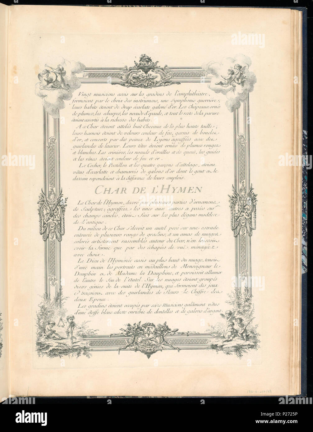 . Inglese: legato Stampa (Francia) . Inglese: pagina di testo con bordo elaborate decorazioni, stampato sul recto e verso. I numeri di accessione per pagine con testo erano assegnati a lungo dopo che le pagine con le immagini incise era stata stabilita. La sequenza per le successive pagine di testo sono come segue: pagine di testo 1921-6-207-31/35, dopo incisione 1921-6-207-2 pagine di testo 1921-6-207-36/38, dopo incisione 1921-6-207-3 pagine di testo 1921-6-207-39, dopo incisione 1921-6-207-22 pagine di testo 1921-6-207-40/45, dopo incisione 1921-6-207-23 . prima del 1921 (acquisita data) 42 vincolato stampare (Francia) (CH) 18736195 Foto Stock