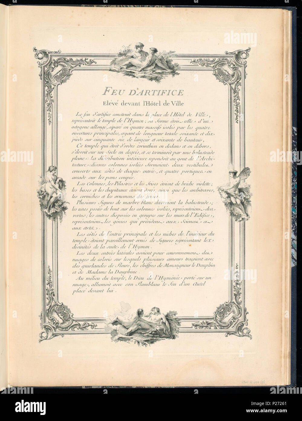 . Inglese: legato Stampa (Francia) . Inglese: pagina di testo con bordo elaborate decorazioni, stampato sul recto e verso. I numeri di accessione per pagine con testo erano assegnati a lungo dopo che le pagine con le immagini incise era stata stabilita. La sequenza per le successive pagine di testo sono come segue: pagine di testo 1921-6-207-31/35, dopo incisione 1921-6-207-2 pagine di testo 1921-6-207-36/38, dopo incisione 1921-6-207-3 pagine di testo 1921-6-207-39, dopo incisione 1921-6-207-22 pagine di testo 1921-6-207-40/45, dopo incisione 1921-6-207-23 . prima del 1921 (acquisita data) 43 vincolato stampare (Francia) (CH) 18736199-2 Foto Stock