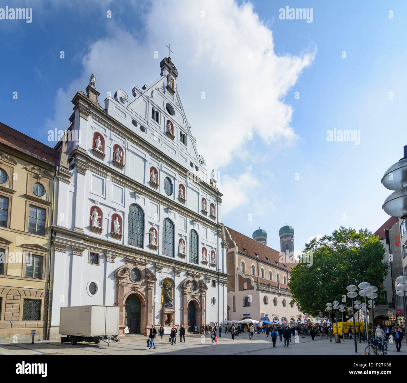 Monaco di Baviera, Chiesa di San Michele, via Neuhauser Straße, Alta Baviera, Baviera, Germania Foto Stock