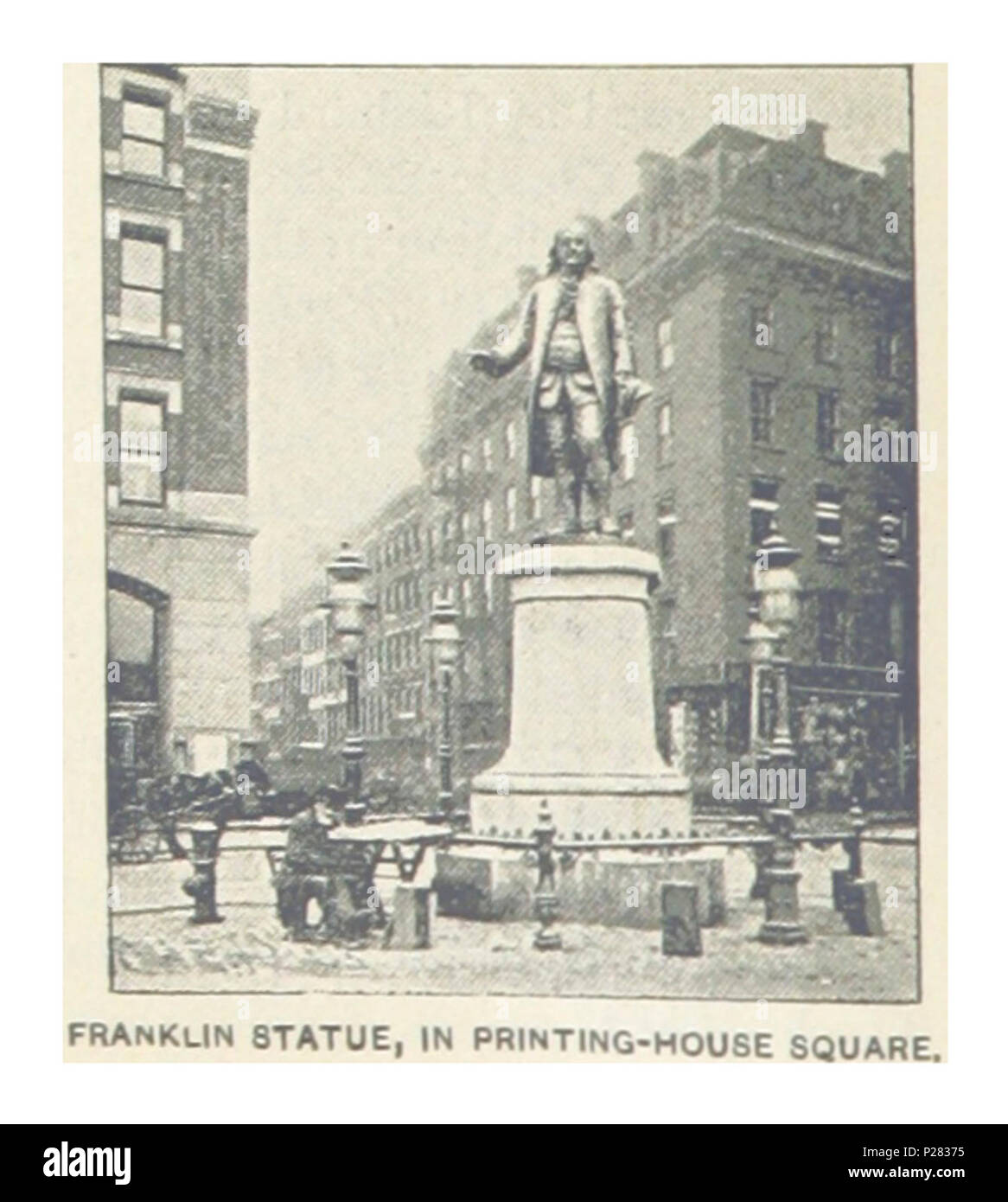 (Re1893NYC) PG182 FRANKLIN STATUA, stampa in-house SQUARE. Foto Stock