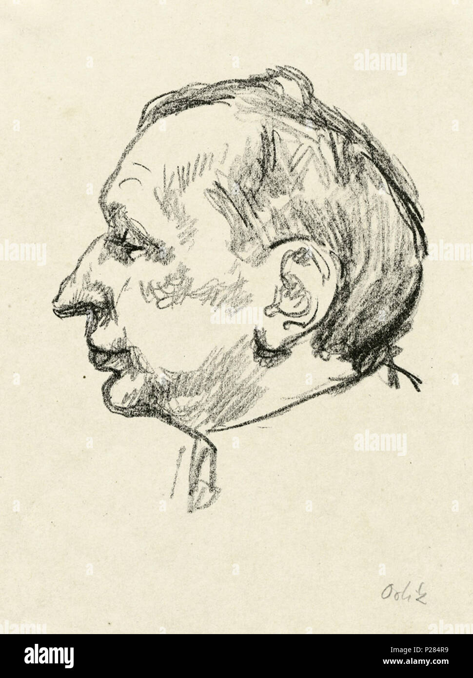 . Deutsch: de:Felix Hollaender; Lithographie auf gelblichem Similijapan. 12,7 x 10,7 cm (Darstellung); 23 x 14,8 cm (Blattgröße). Signiert. . Circa 1920 124 Felix Hollaender Foto Stock