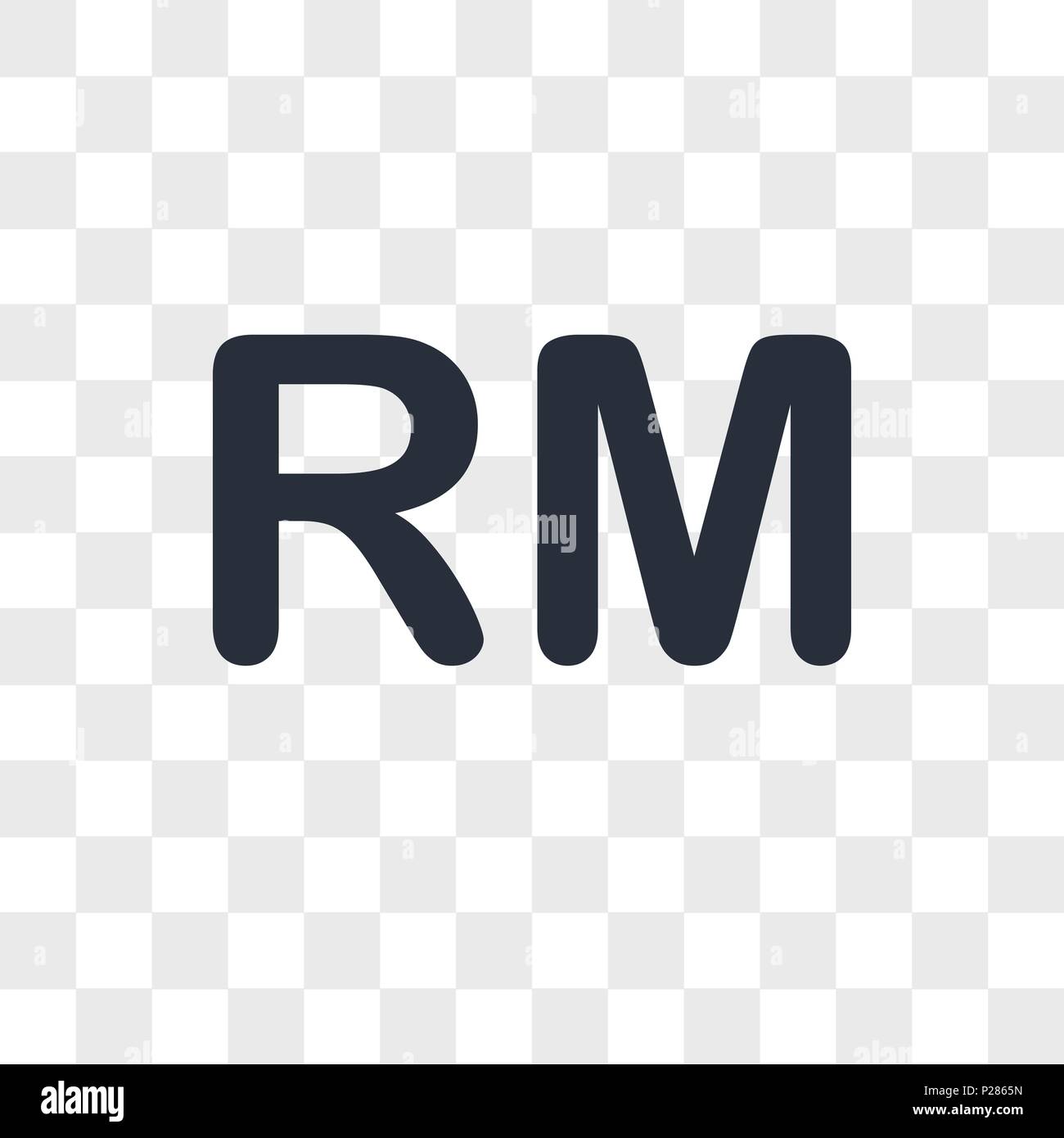 Malaysia valuta icona vettore isolato su sfondo trasparente, Malaysia valuta il concetto di logo Illustrazione Vettoriale