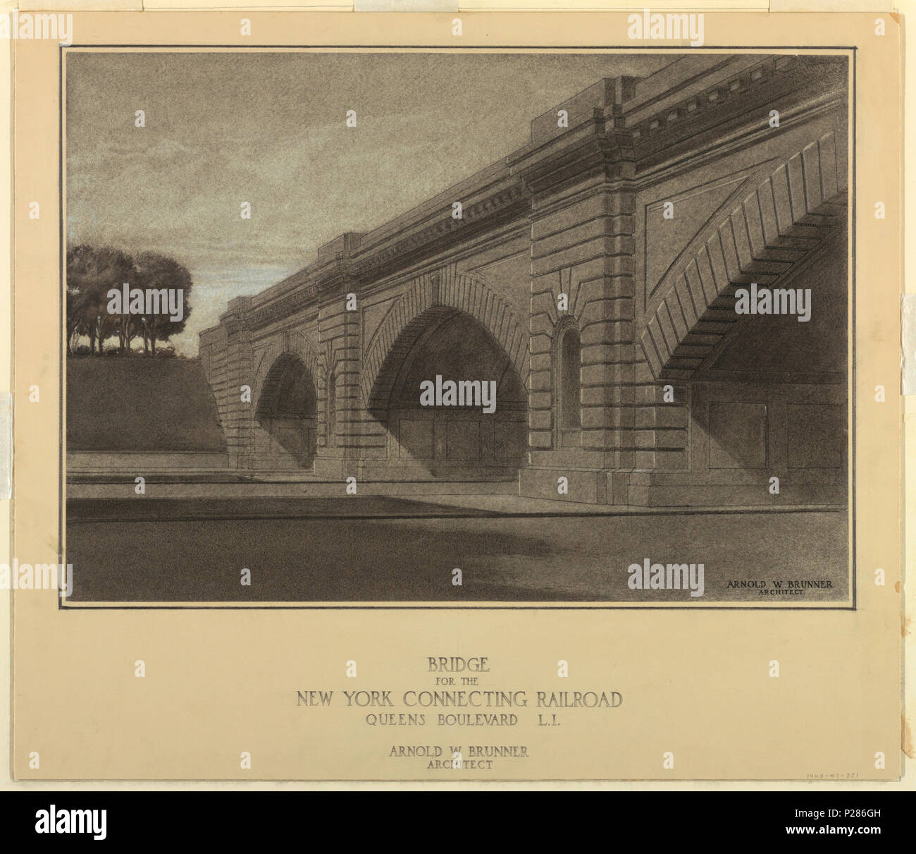 99 Disegno, ponte di New York il collegamento ferroviario, di Queens Boulevard, Long Island, 1910-20 (CH) 18610875-2 Foto Stock