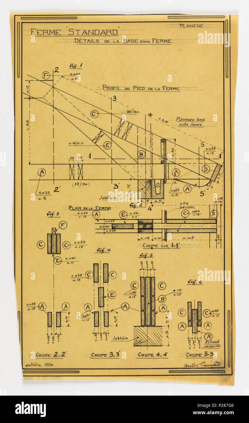 . Inglese: Disegno, Design per un Mass-Operational House progettata da Hector Guimard, la base di supporto della costruzione, Ottobre 1920 . Inglese: Design per una massa-casa operativa da Guimard, descrivendo in dettaglio la costruzione della base di supporto . Ottobre 1920 100 il disegno di una casa Mass-Operational progettato da Hector Guimard, la base di supporto della costruzione, ottobre 1920 (CH) 18411023-2 Foto Stock