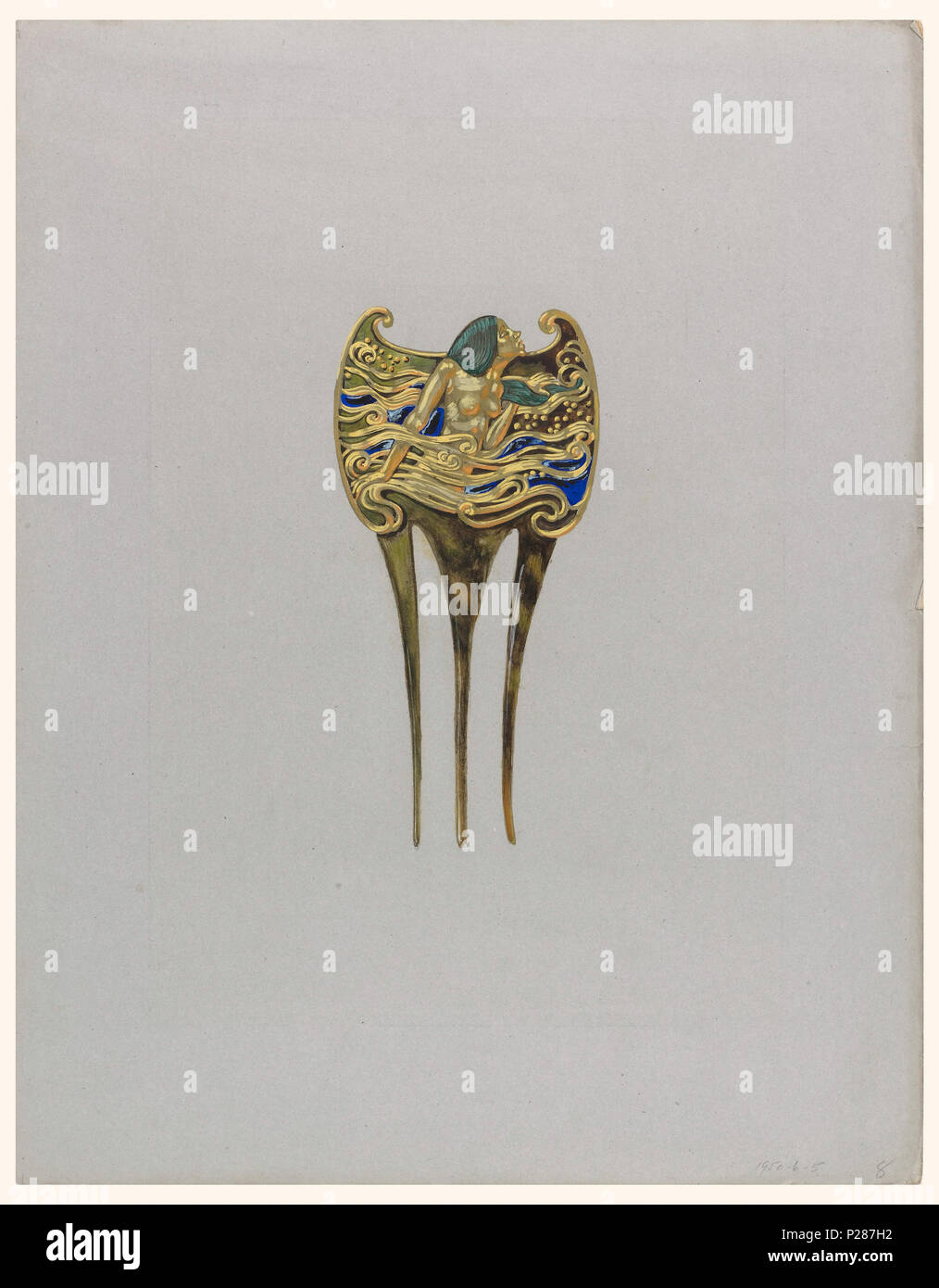 1950-6-5 Fotografo: Matt Flynn 100 il disegno per una ninfa pettine, ca. 1900 (CH) 18384865 Foto Stock