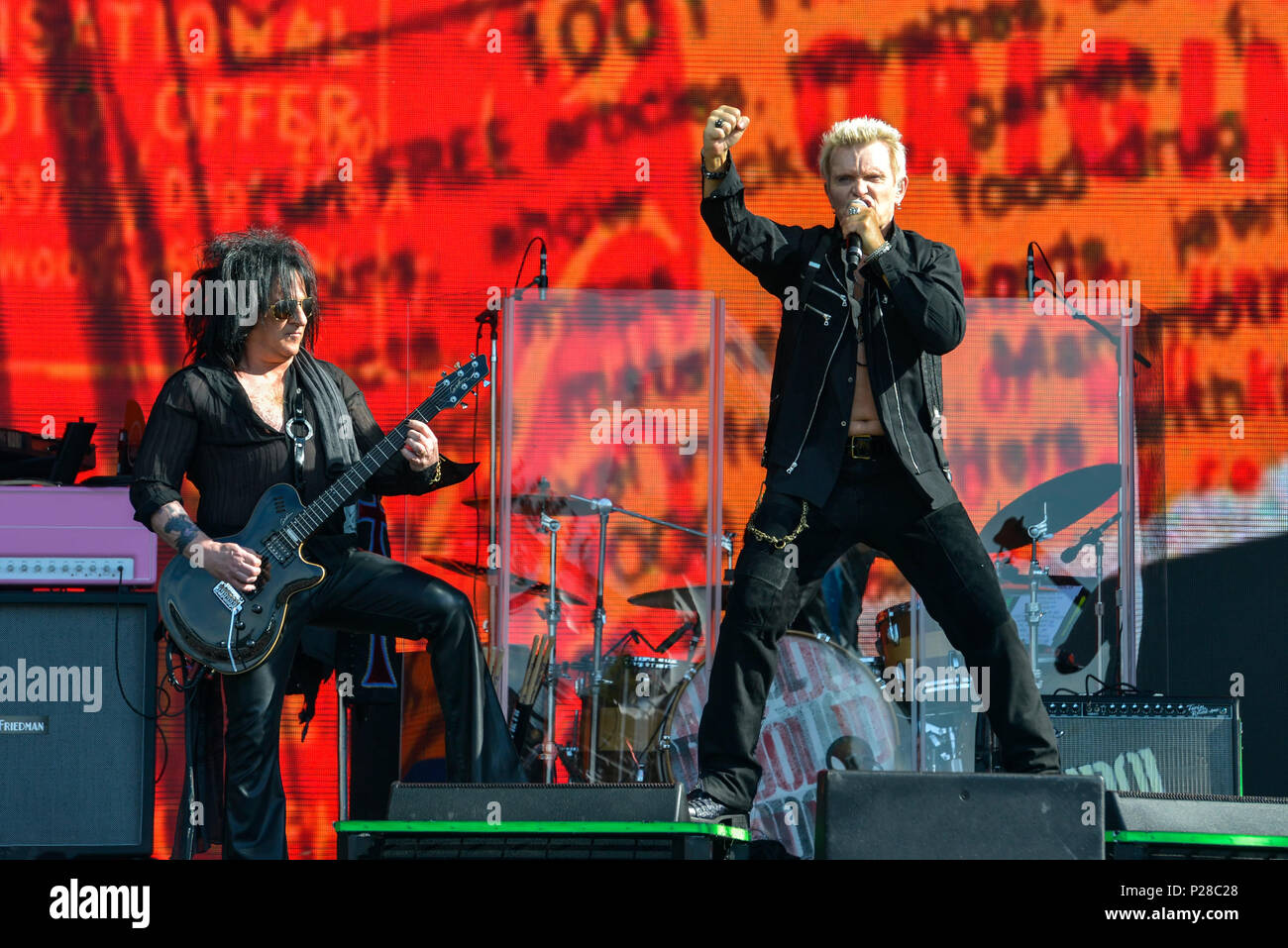 Napa Valley, California, 26 maggio 2018, Billy Idol sul palco del 2018 BottleRock Festival in Napa California, Credito: Ken Howard/Alamy Live News Foto Stock