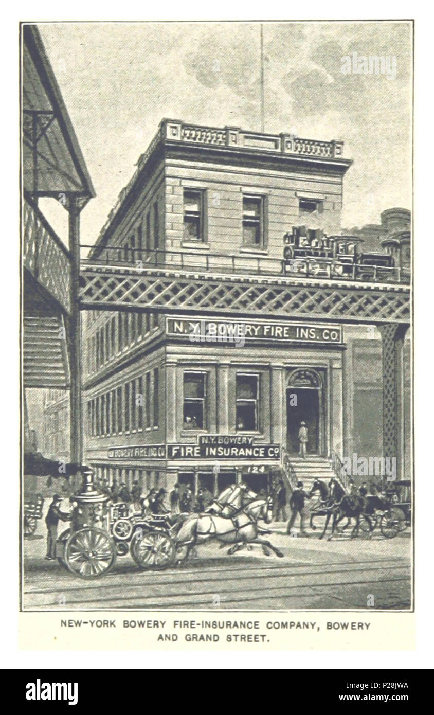 (Re1893NYC) PG648 NEW-YORK BOWERY FIRE-società di assicurazioni, BOWERY E GRAND STREET. Foto Stock