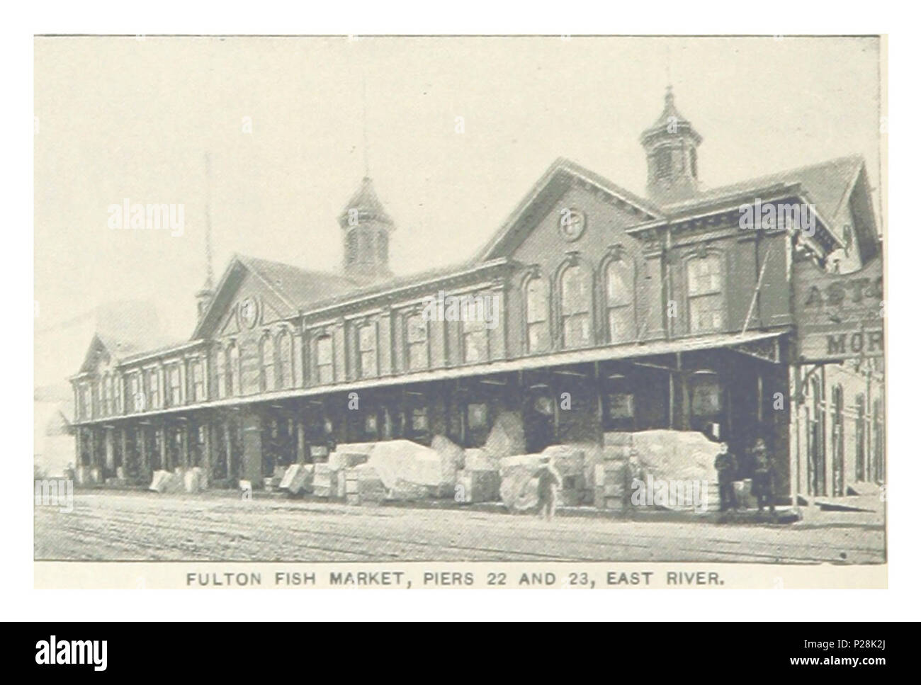 (Re1893NYC) PG810 FULTON Mercato del Pesce, piloni 22, 23 East River. Foto Stock