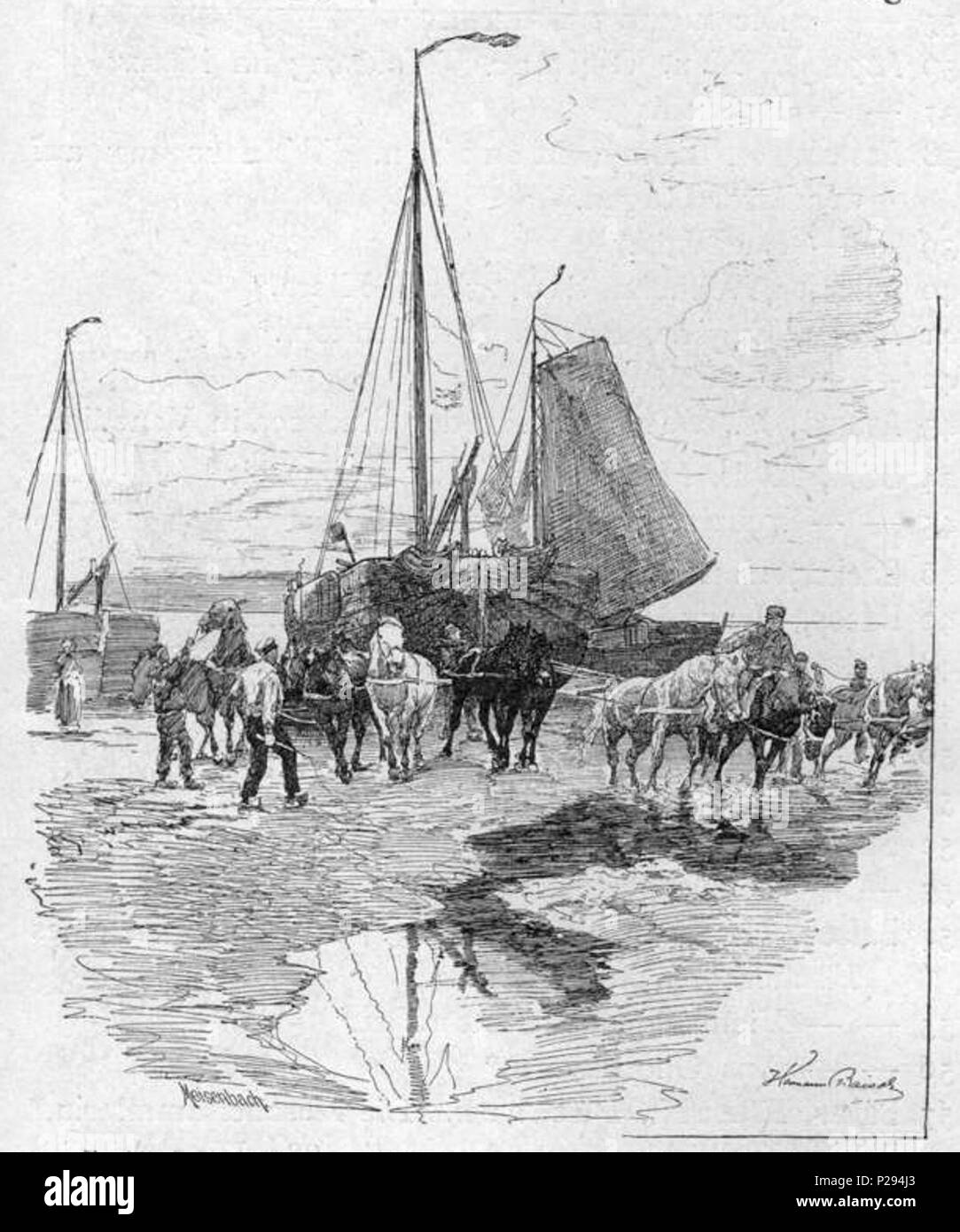 . Aufschleppen eines Fischerboots in Olanda . dal 1888. Hermann Baisch (1846-1894) Descrizione tedesco pittore e incisore Data di nascita e morte 12 Luglio 1846 18 Giugno 1894 Luogo di nascita e morte di Dresda Autorità di Karlsruhe controllo : Q203661 VIAF: 69671538 ULAN: 500007082 LCCN: no2003027406 GND: 11604103X RKD: 3647 WorldCat 134 Glaspalast 1888 006 Foto Stock