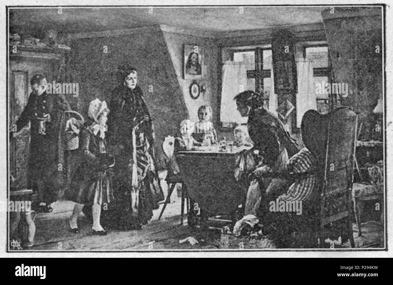 . Die Wohlthäterin . dal 1888. Ernst Henseler (1852-1940) nomi alternativi Ernst Henseler-Wepritz Descrizione pittore tedesco e docente universitario Data di nascita e morte 27 Settembre 1852 27 ottobre 1940 Luogo di nascita e morte Deutsch: Wepritz bei Landsberg an der Warthe) Polski: Wieprzyce (Gorzów Wielkopolski) autorità di Berlino controllo : Q18511852 VIAF: 125097156 GND: 142461148 134 Glaspalast 1888 054 Foto Stock