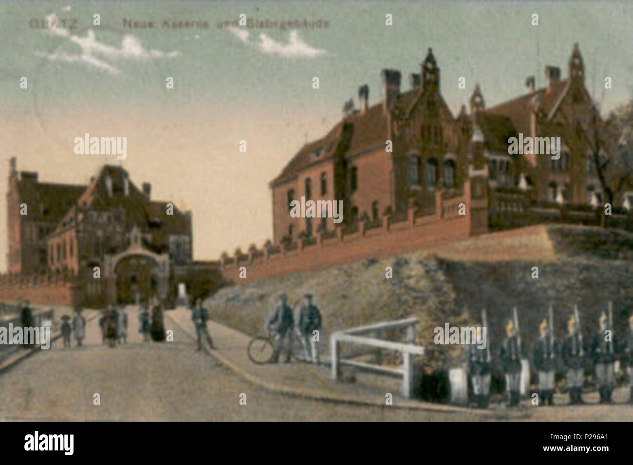 140 Glatz, Neue Kaserne mit Stabsgebäude, Postkarte 1903 Foto Stock