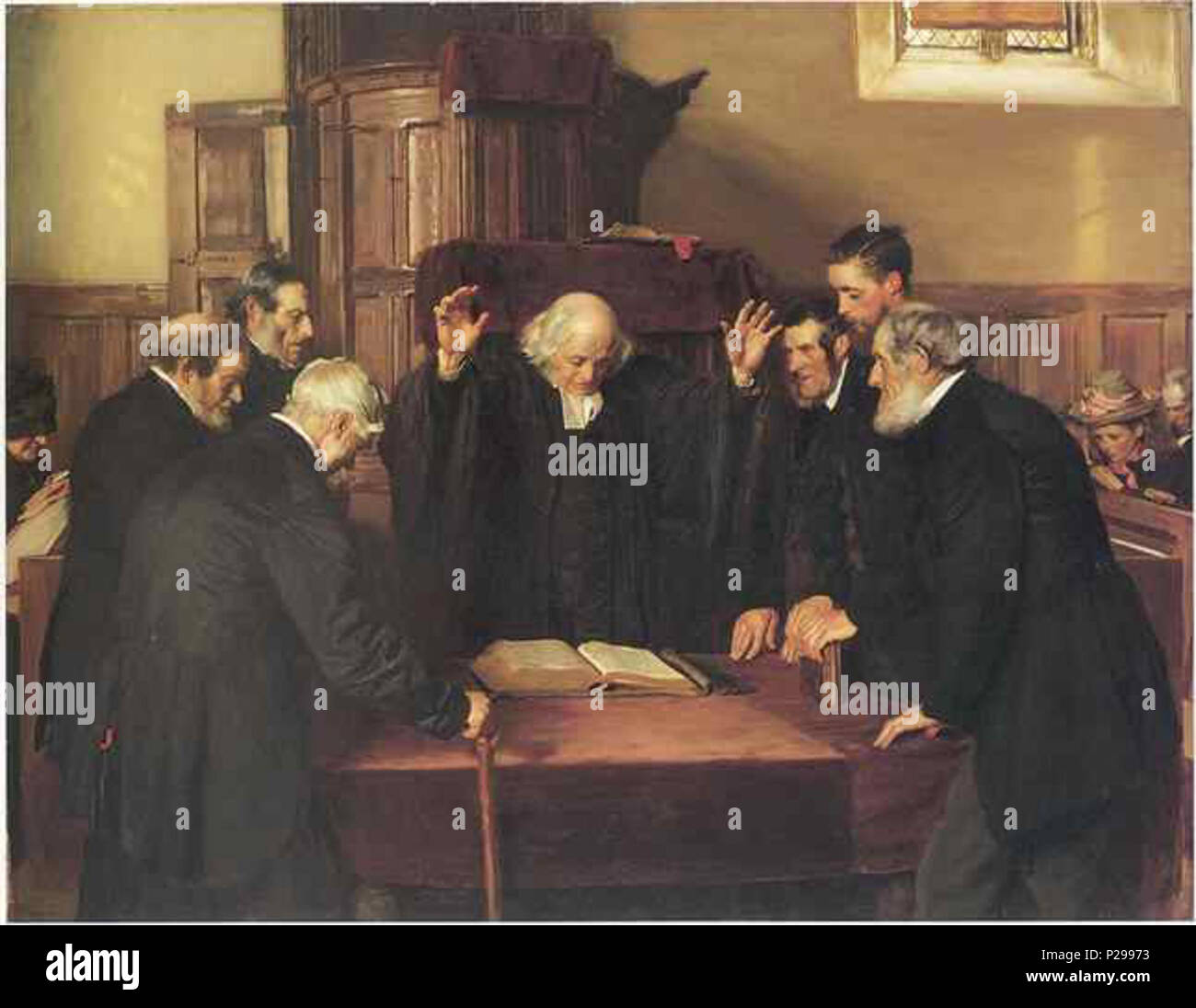 . Inglese: l'ordinazione di anziani in un scozzese Kirk. . 1891 178 Lorimer, ordinazione Foto Stock