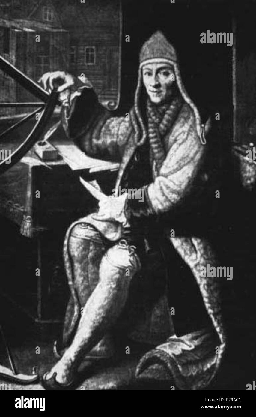 . Inglese: Massimiliano Hell (1720 - 1792) vestita in una sorta di costume di Lapp durante il suo soggiorno a Vardo nel 1769 per osservare il transito di Venere Italiano: Massimiliano Hell con indosso abiti lapponi durante la sua permanenza a Vardø nel 1769 per osservare onu transito di Venere. prima del 1893. sconosciuto; eventualmente W. Pohl, Vienna, 1771 191 MaximilianHell Foto Stock