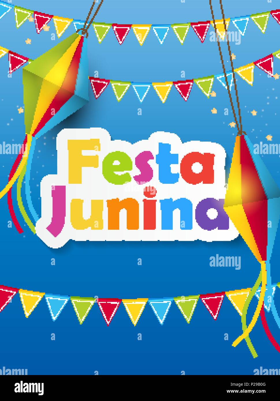 Festa Junina sfondo illustrazione vettoriale Illustrazione Vettoriale