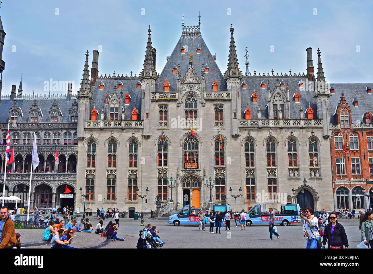 Il Provinciaal Hof (o Palazzo Provinciale) in Brugge anticamente era il luogo di incontro per il governo provinciale della Fiandra occidentale, Belgio Foto Stock