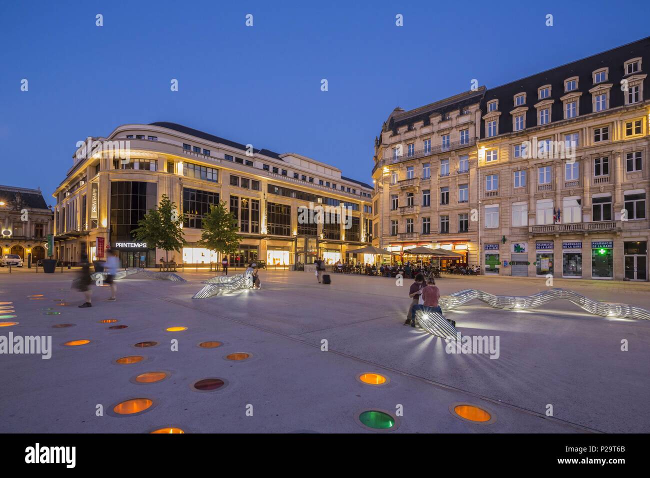 Francia, Meurthe et Moselle, Nancy, Place Saint Sebastien Foto Stock