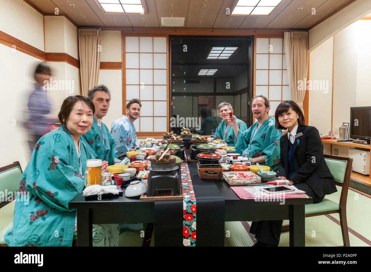 Giappone, Shikoku Isola, Matsuyama city, la capitale della Prefettura di Ehime, Dogo Onsen bagno termale, Tsubakikan hotel Foto Stock