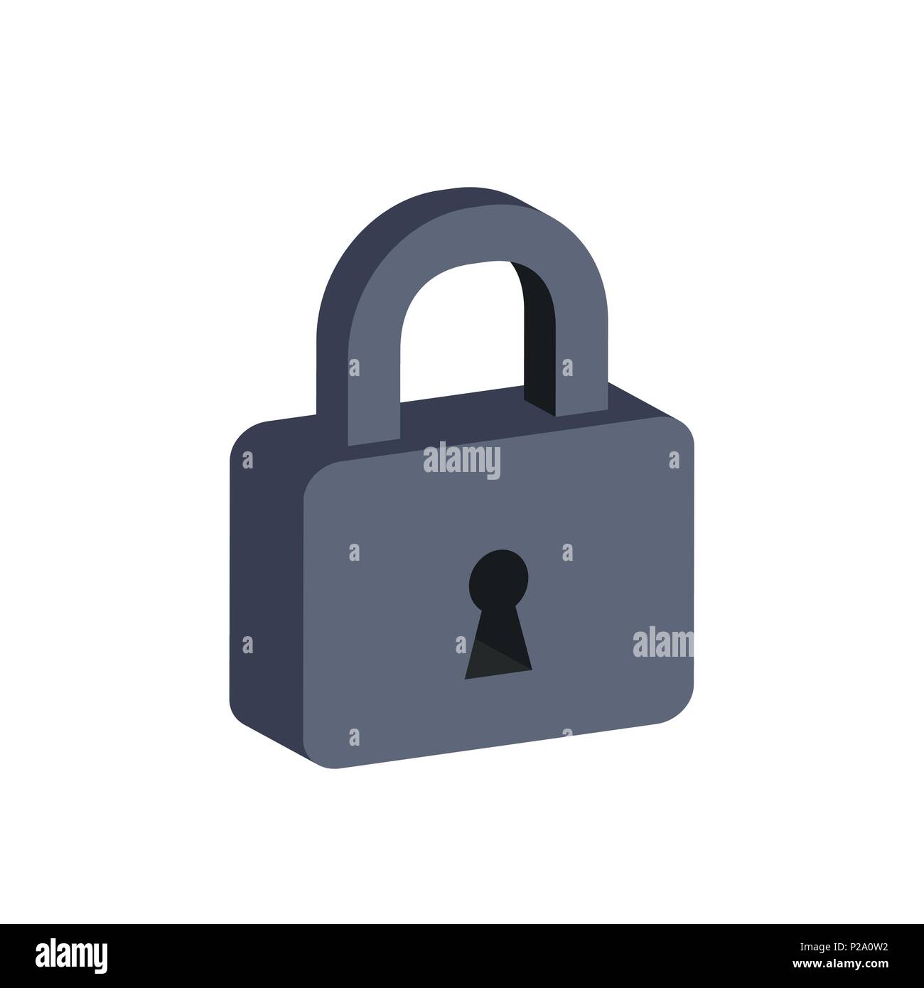 Il simbolo di blocco. Piatto Icona isometrica o logo. 3D pittogramma di stile per il Web Design, UI Mobile App, Una infografica. Illustrazione Vettoriale su sfondo bianco. Illustrazione Vettoriale