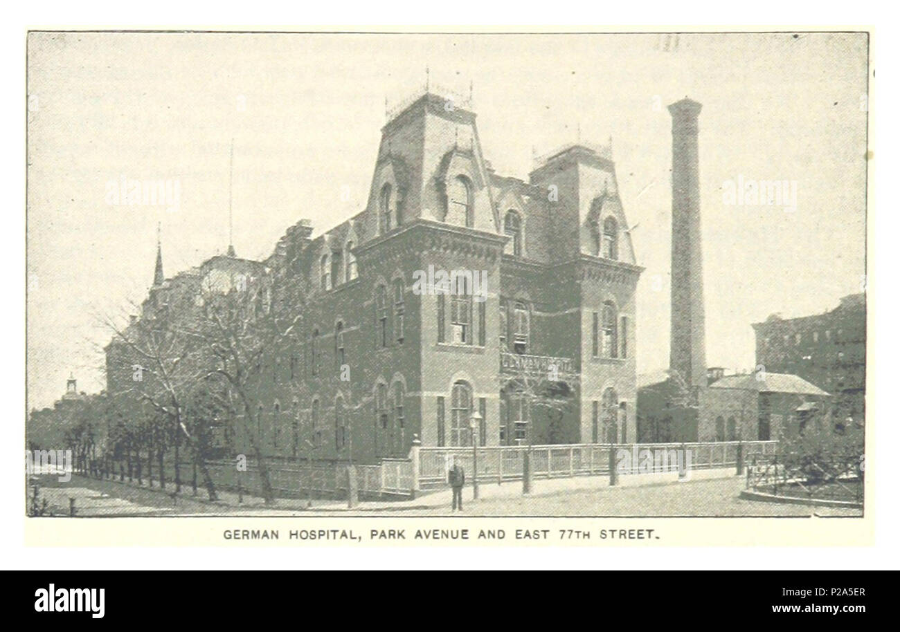 (Re1893NYC) PG482 ospedale tedesco, PARK AVENUE E EAST 77TH STREET. Foto Stock