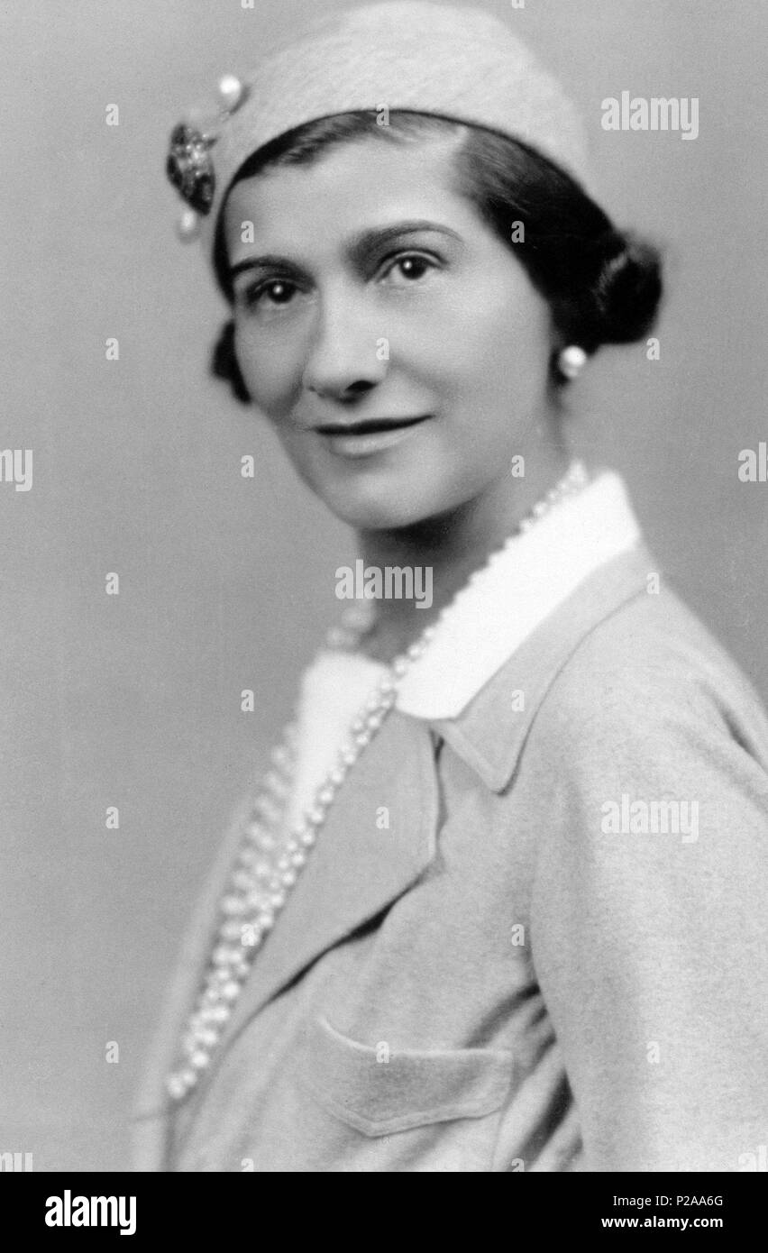 Coco Chanel, Francese dress designer. Foto Stock