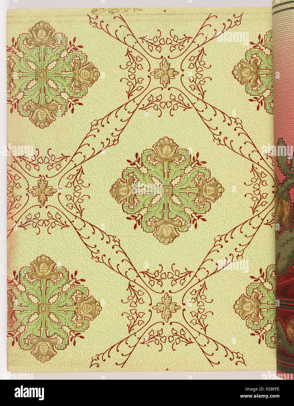 . Inglese: libro campione, Alfred torbe n. 4, 1908 . Inglese: Raccolta di schemi messi insieme da Alfred torbe. Ciascuno dei modelli è parte di un gruppo unico costituito da una parete laterale, fregio e il soffitto della carta. Ogni progetto è illustrato in variantatura multiple. . 1908 281 Campionario, Alfred torbe n. 4, 1908 (CH) 18498173-18 Foto Stock