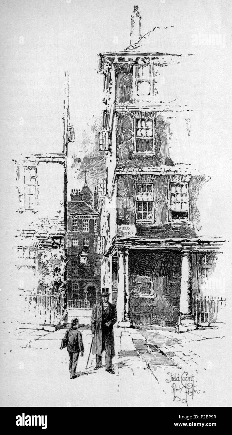 . Inglese: Herbert Railton illustrazione del campo di Corte . circa del 1895. Herbert Railton (1857-1910)[1] 146 Herbert Railton - Corte di campo Foto Stock