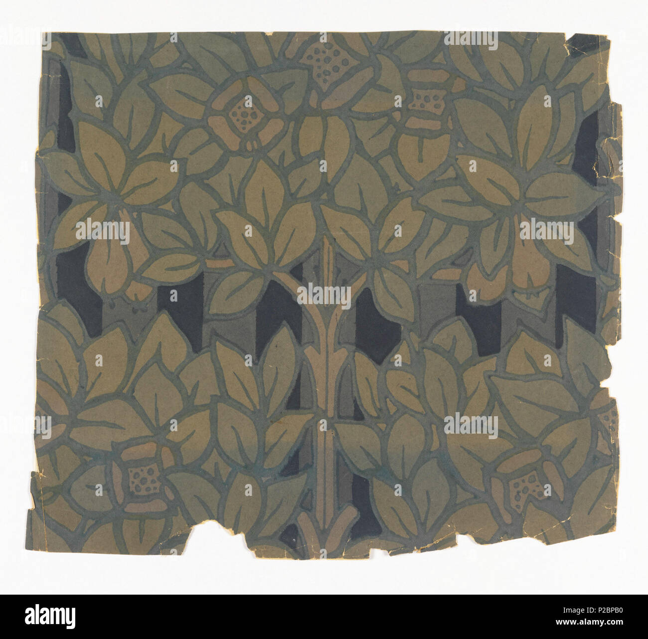 . Inglese: fianco (USA), 1914 . Inglese: art nouveau e floreali foliate in grande scala, stampato in tonalità di blu. . 1914 291 fianco (USA), 1914 (CH) 18615655 Foto Stock