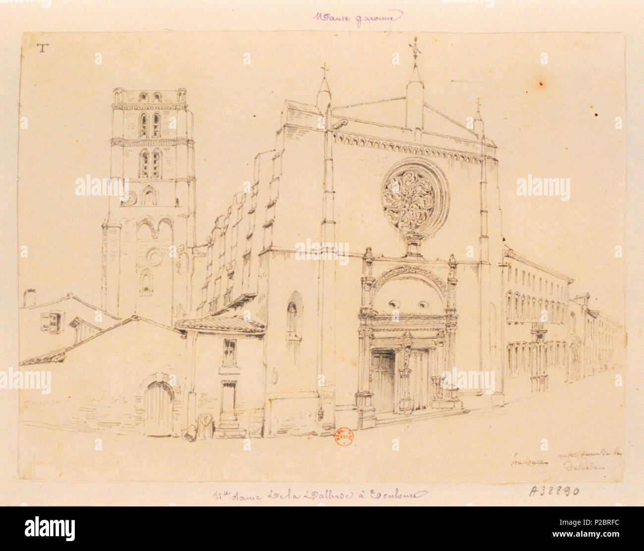 . Français : Église Notre Dame de la Dalbade, Toulouse . Xix secolo. Sconosciuto 307 Toulouse. Notre Dame de la Dalbade - -dessin- Foto Stock