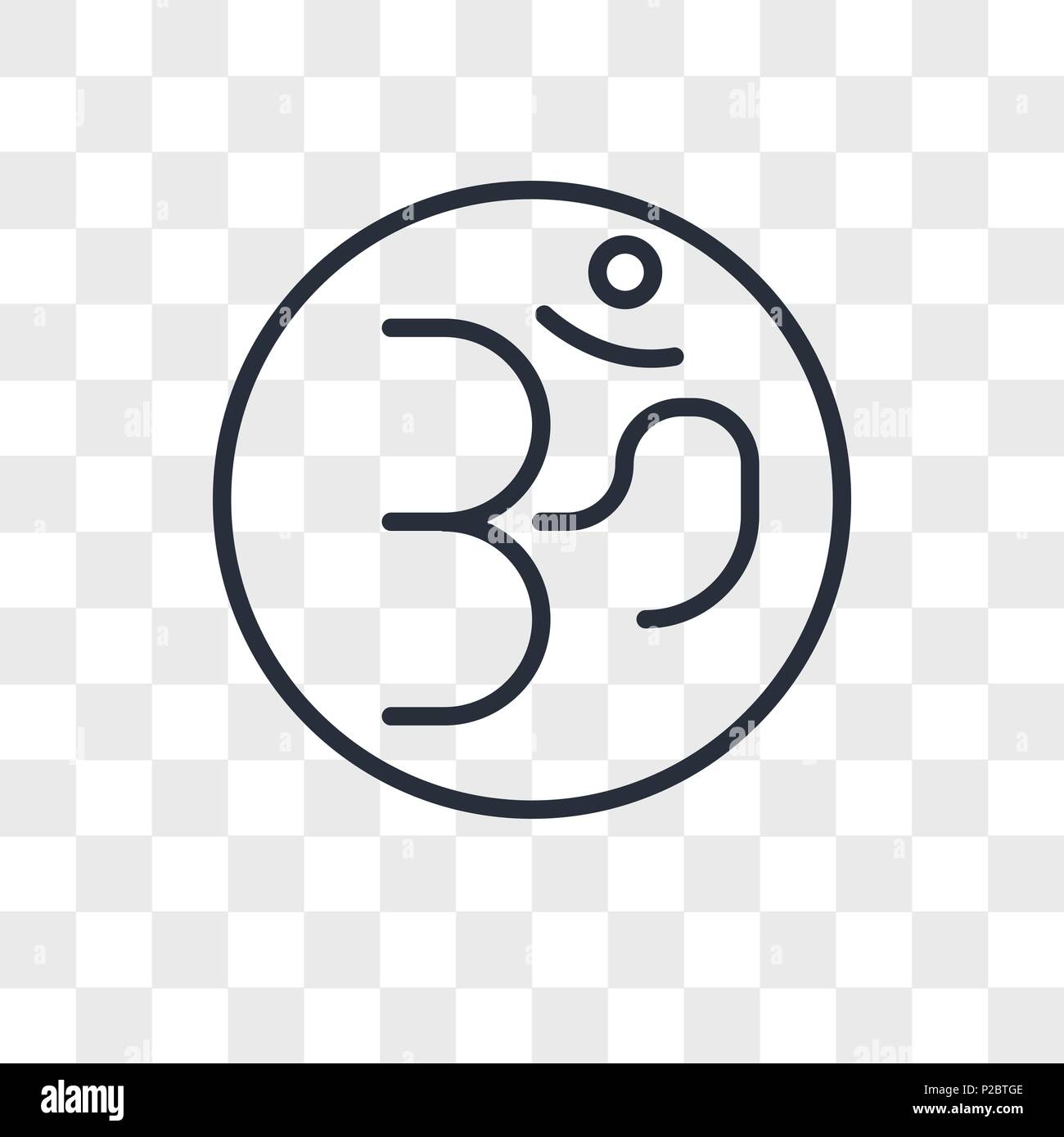 Om icona vettore isolato su sfondo trasparente, Om concetto del logo Illustrazione Vettoriale