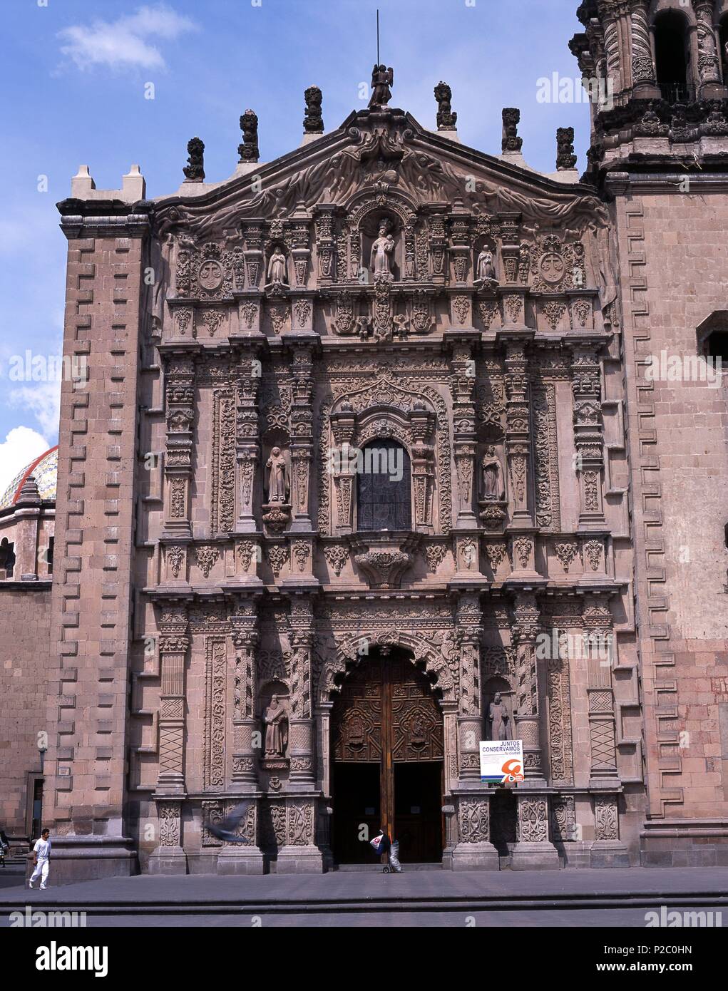 Messico.San Luis Potosi.Ciudad de San Luis Potosí. Il Templo del Carmen(siglo XVIII).Portada. Foto Stock