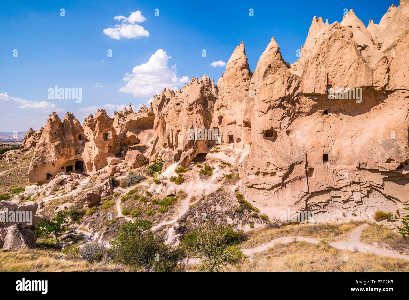 Turchia, Anatolia centrale, Nev&#x15f;ehir provincia, Cappadocia UNESCO World Heritage Site, Avanos, museo a cielo aperto di Zelve, città troglodita che fu il principale centro religioso del 9X-XIII secolo in Cappadocia, parco nazionale di Göreme Foto Stock