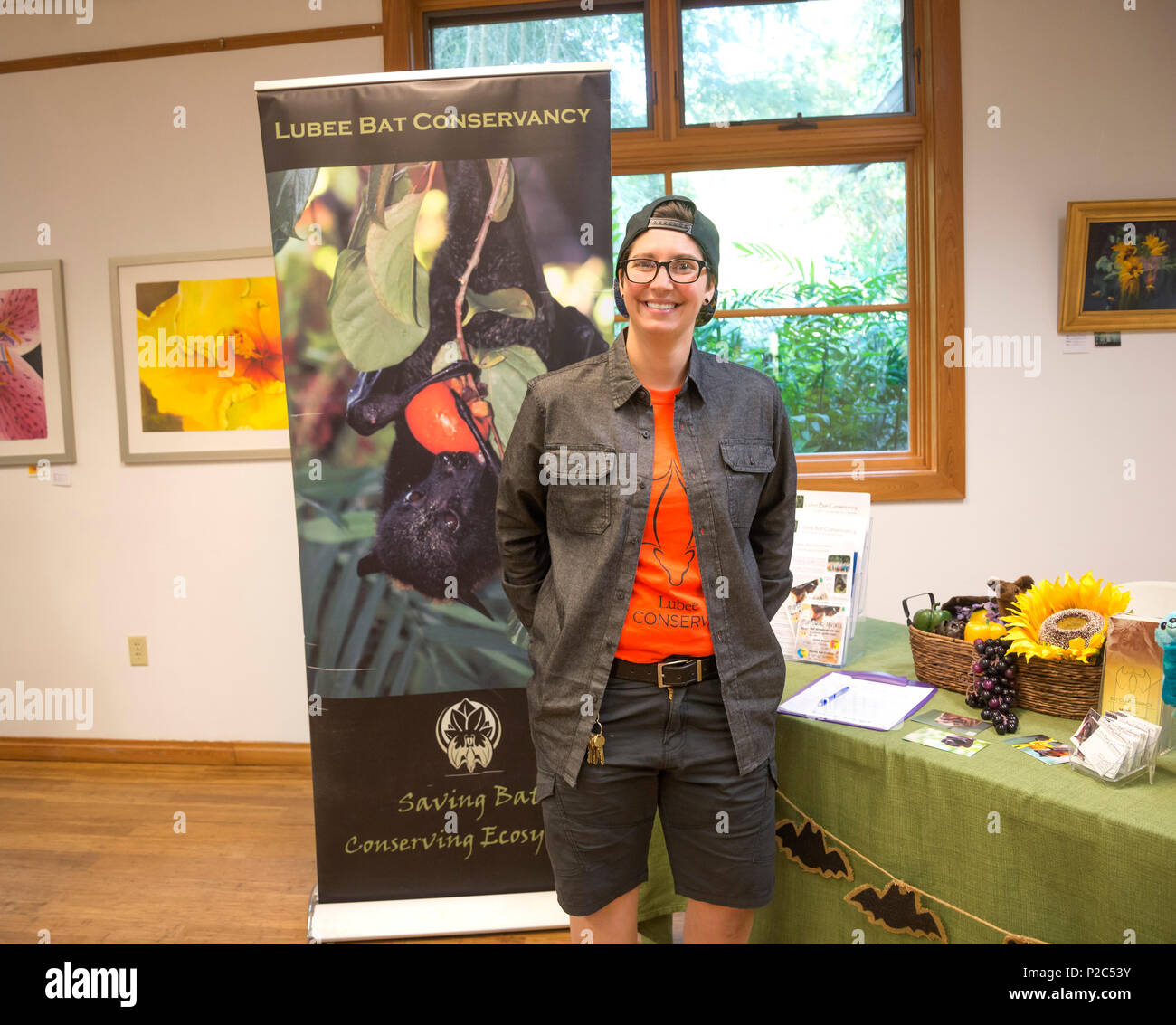 Spring Garden Festival, Gainesville, Florida. Bat Lubee Conservancy. Foto Stock