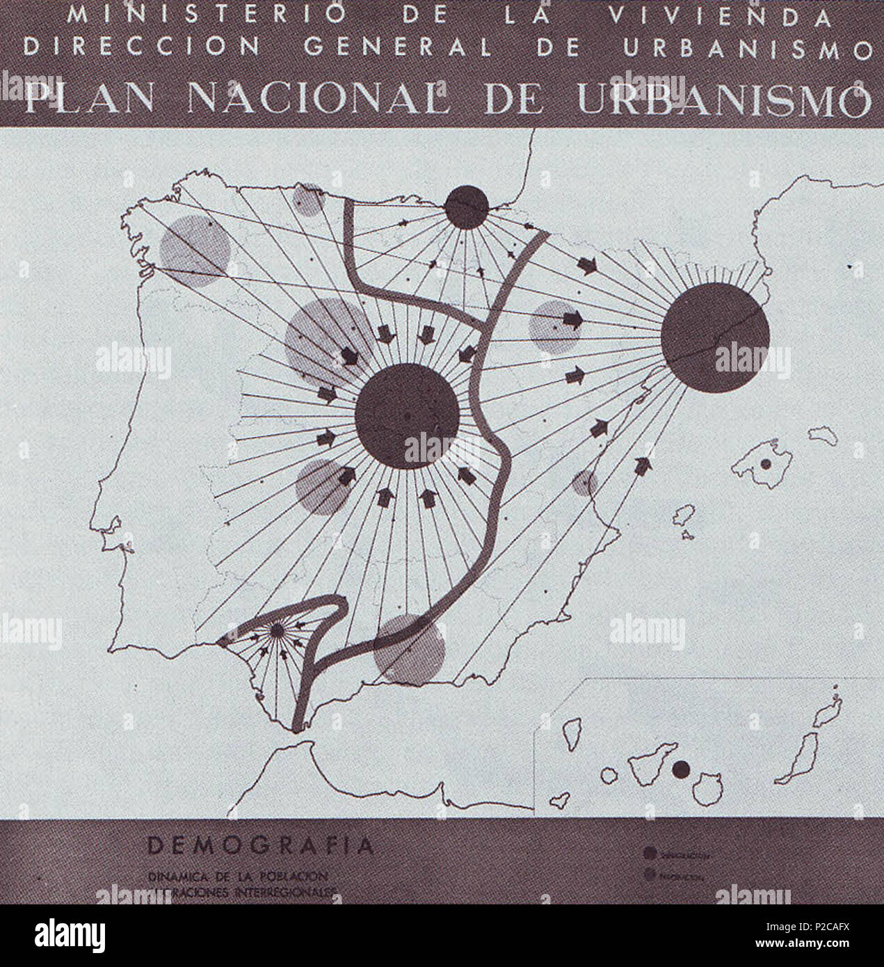 . Euskara: Piano Espainiako Nazionalerako ikerketa demografikoa (1962). 1962. Ministerio de la Vivienda (Governo spagnolo) 18 piano Espainiako Nazionalerako ikerketa demografikoa 1962 Foto Stock