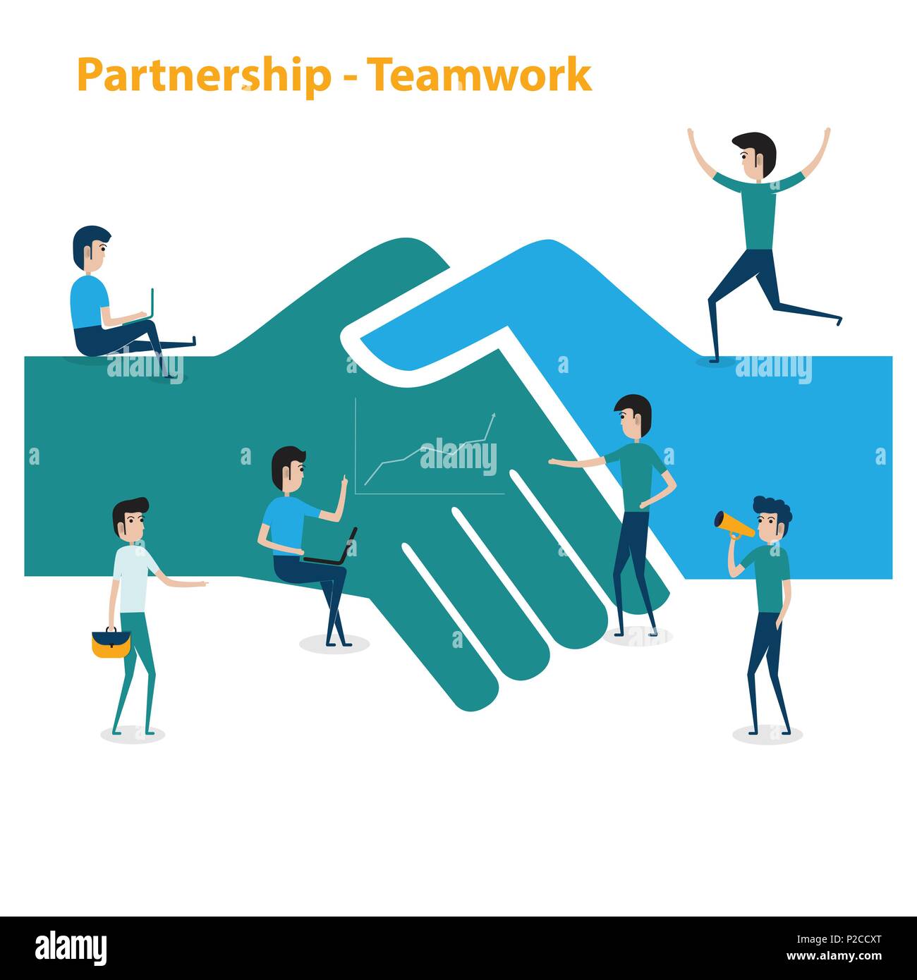 La gente di affari il lavoro di squadra la cooperazione e il concetto di partenariato.business e riunioni di brainstorming. Idea e il concetto di affari per il lavoro di squadra.illustr vettore Illustrazione Vettoriale