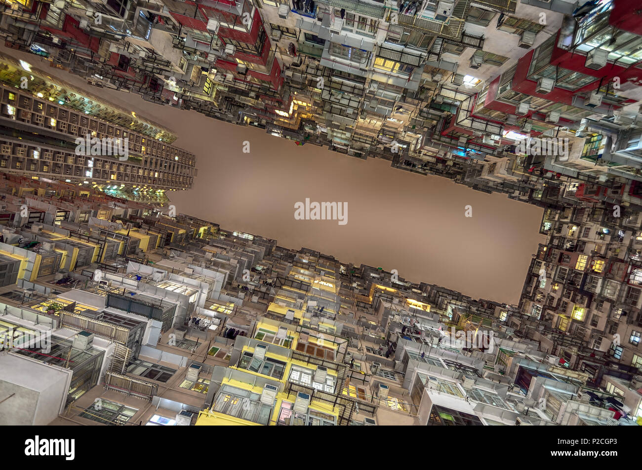 Vecchia casa residenziale in Hong Kong, Quarry Bay Foto Stock