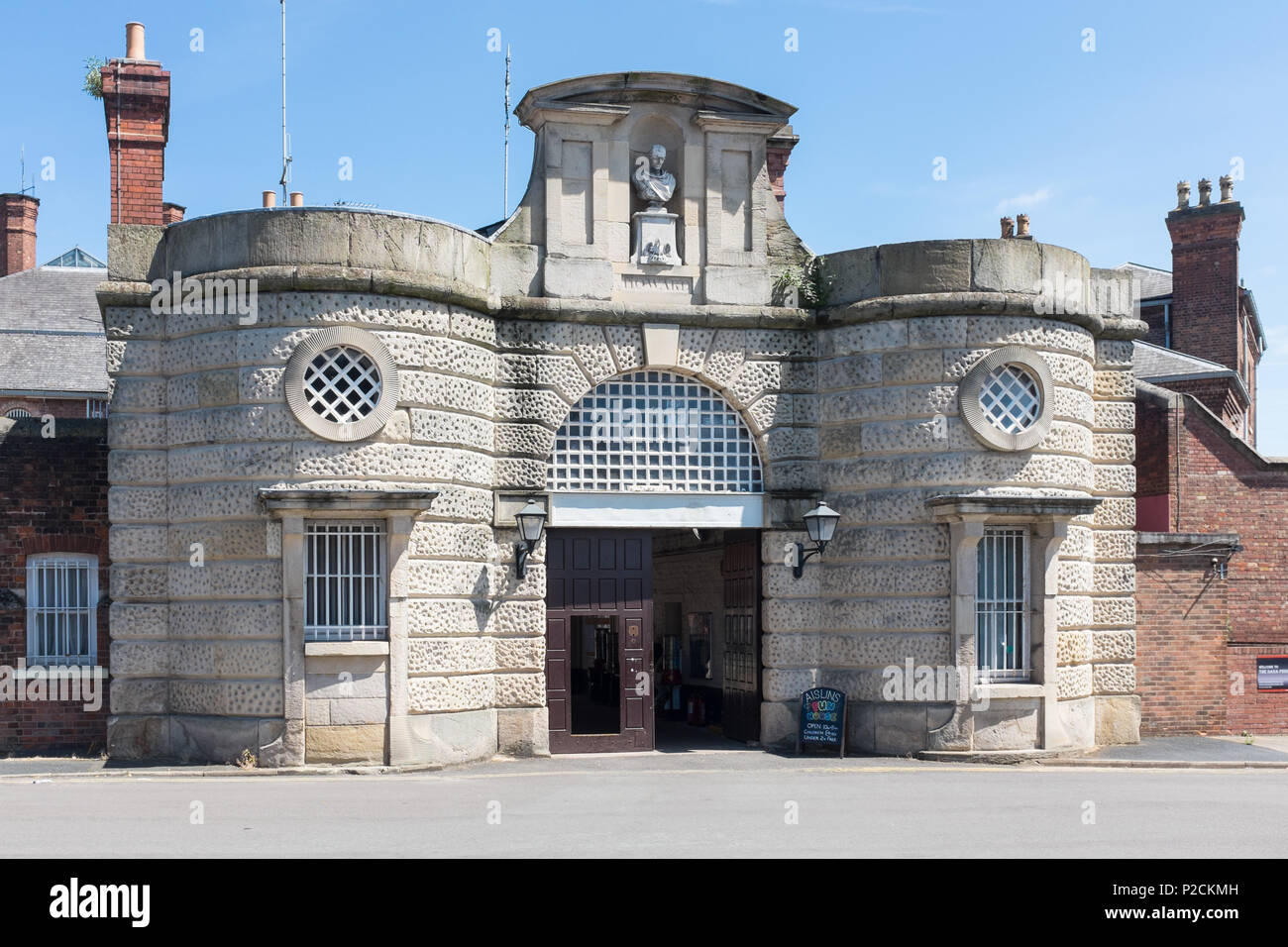 La Dana prigione il XVIII secolo Shrewsbury prigione che ora è aperto per visite guidate Jailhouse a Shrewsbury Foto Stock