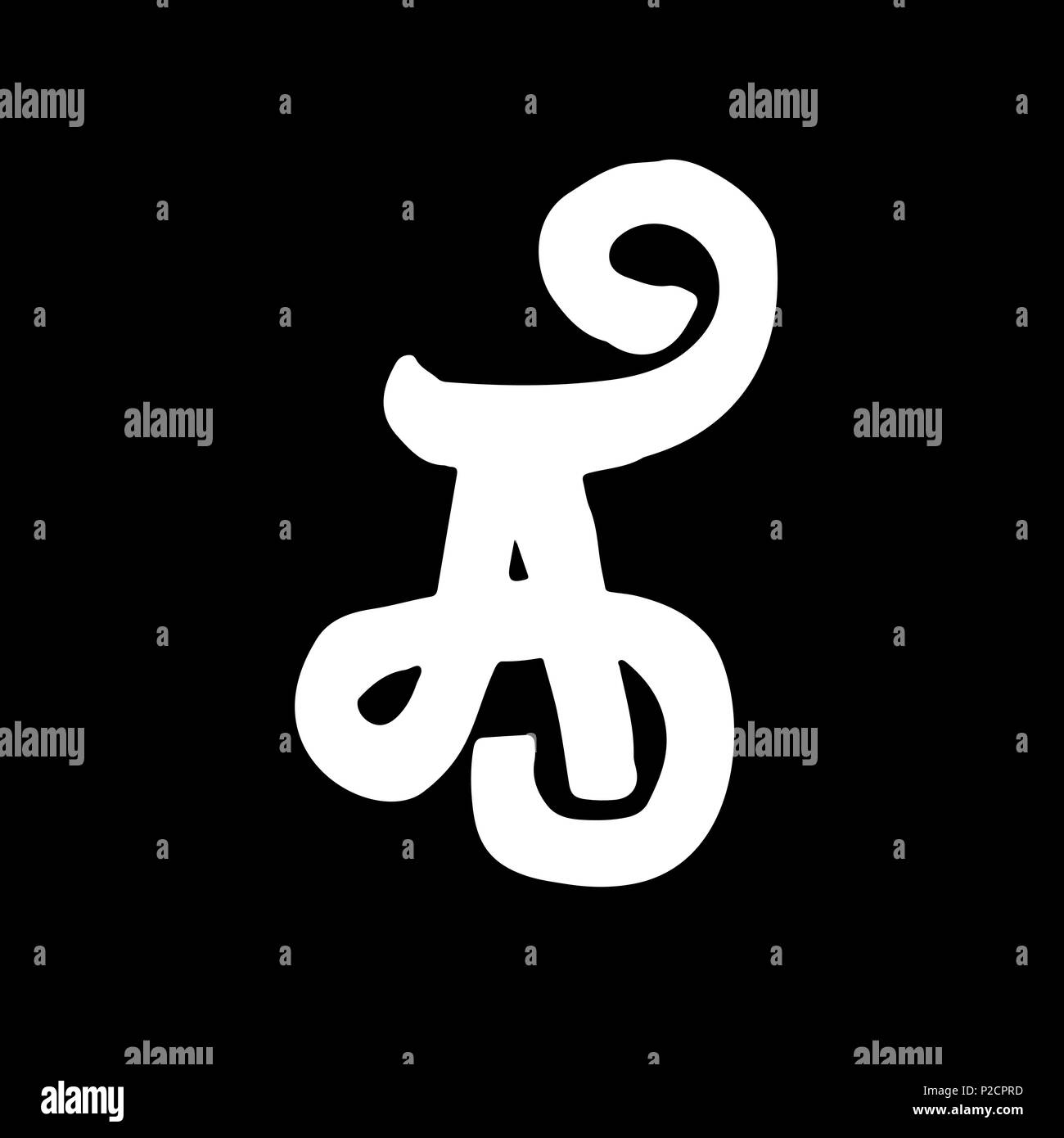 Lettera A. Vintage grunge font. Stile di etichetta lettera. Illustrazione Vettoriale. Illustrazione Vettoriale