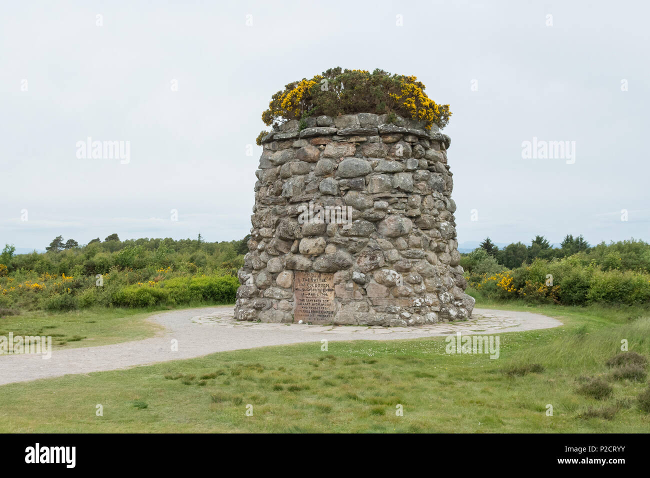 Giacobita Memorial Cairn, Culloden Moor, campo di battaglia di Culloden, Scotland, Regno Unito Foto Stock